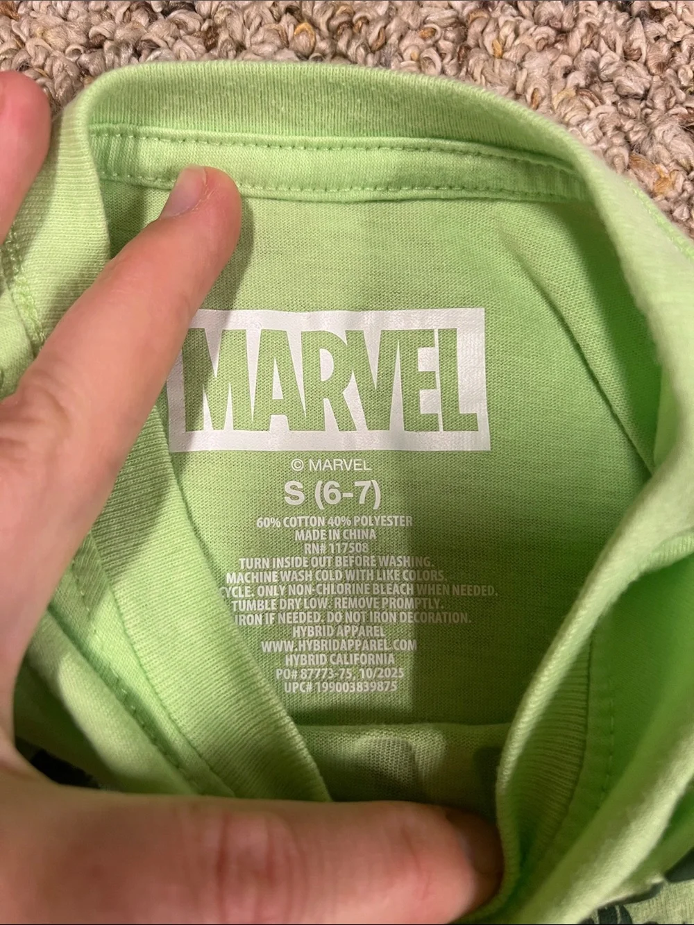 🍀6/$20 Marvel Kids Green Hulk Graphic Tee - 'Not Today, Pinchers!'